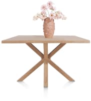 table 150 x 100 cm - plateau avec bords effet tronc d'abre - pied bois central