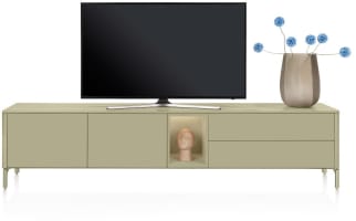 Planche basse 240 cm. - 2 portes + 2 tiroirs + 1 niche - mdf laqué