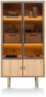 vitrine 2-portes de verres + 2-portes + 2-tiroirs (+ LED)