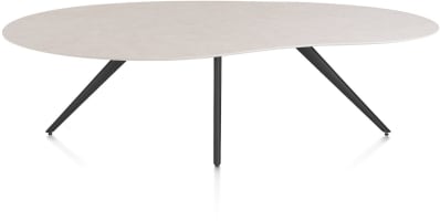 EETKAMERTAFEL ORGANISCH 240 X 120 CM. - 4-POOTJES - ROUGH OFF BLACK