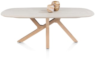Table à manger 210 x 120 cm. - pieds en bois / plateau en céramique