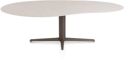 EETKAMERTAFEL ORGANISCH 240 X 120 CM. - CENTRALE POOT - STEELBROWN