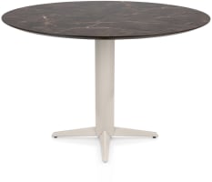Table de bar ronde 150 cm. - hpl primo laminato leaf - crème pour orteils centraux