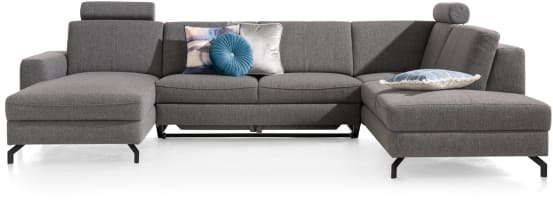 Longchair links - 2,5 zits zonder arm - ottomane rechts