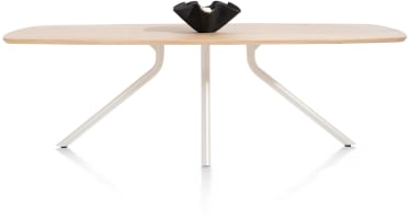 Tisch 250 x 110 cm. - ovale - zentralem Fuß Nebbia