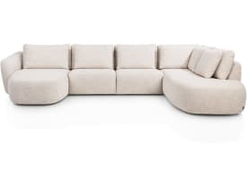 Longchair links - 2,5 Sitzer ohne Armlehnen - Ottomane gross rechts