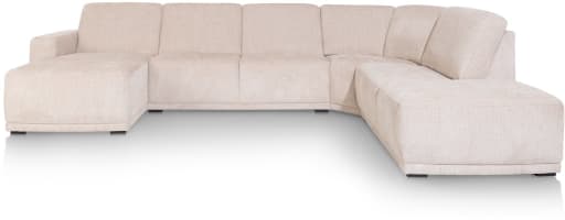 Longchair links - 2,5 zits zonder armen - hoek rond - ottomane small rechts