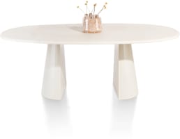 Tisch oval 210 x 120 cm. - stone-skin - Fuss cone