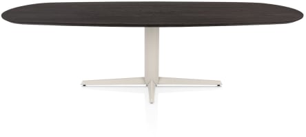 Table à manger ovale 270 x 110 cm. - feuille de chêne - pointe centrale crème