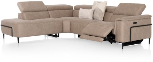 2.5-places accoudoir droite - parti d'angle - ottomane petite gauche - tissu Oregon beige