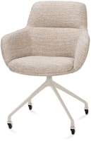 chaise à accoudoirs - roulettes - creme - Bellini