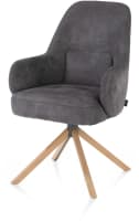 chaise à accoudoirs - piétement chêne - pivotante - tissu Calabria
