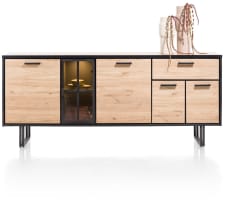 Sideboard 200 cm - 4-Türen + 1-Lade + 1-Glastür (+ LED)