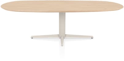 Table à manger ovale 240 x 105 cm. - feuille de chêne - pointe centrale crème