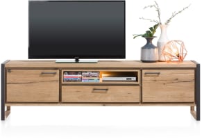 lowboard 210 cm - 2-deuren + 1-lade + 1-niche (+ LED)