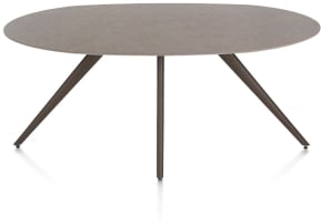 Tisch ellipse 180 X 105 cm. - 4 Fuß - steelbrown