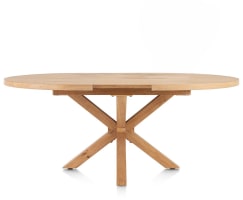 table à rallonge 150 (+ 40) x 130 cm - ovale - pied bois central