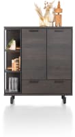 buffet haut 125 cm - 2-portes + 1-tiroir + 3-niches (+ LED)