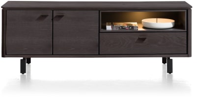 lowboard 170 cm - 2-deuren + 1-klep + 1-niche