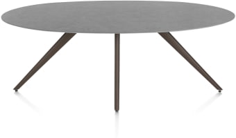 eetkamertafel ellips 210 x 105 cm. - 4-pootjes - steelbrown