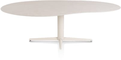 EETKAMERTAFEL ORGANISCH 240 X 120 CM. - CENTRALE POOT - CRÈME