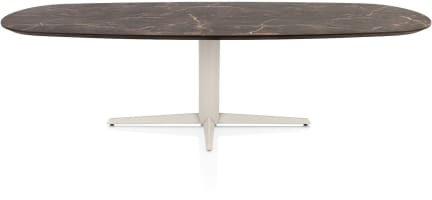 Esstisch oval 270 x 110 cm. - hpl primo laminato leaf - creme für die mittelspitze