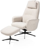 relax-fauteuil met poef - grafiet poot - stof Cloudy (knock down)