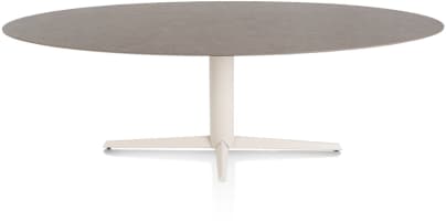 EETKAMERTAFEL ELLIPS 240 X 110 CM. - CENTRALE POOT - CRÈME