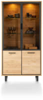 vitrine 100 cm - 2-glasdeuren + 2-deuren (+ LED)