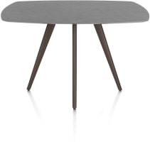 Tresentisch oval 150 X 105 cm. - 4 Fuß - steelbrown