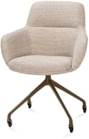 chaise à accoudoirs - roulettes - steelbrown - Bellini