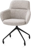 chaise à accoudoirs - roulettes - rough off black - Bellini