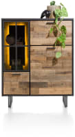 buffet haut 120 cm - 2-portes + 1-porte en verre + 1-porte rabattante (+ LED)