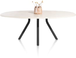 Tisch oval 210 x 120 cm. - stone-skin - Zentralfuss lang