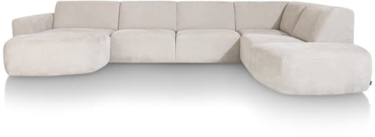 Longchair links - 2,5 Sitzer ohne Armlehnen - Ottomane gross rechts