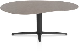 TISCH ORGANISCH 180 X 120 CM. - CENTRALE POOT - ROUGH OFF BLACK