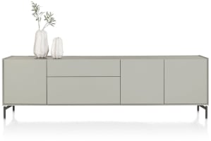 buffet 240 cm - 3-portes + 2-tiroirs - plateau en HPL light grey