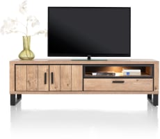 lowboard 180 cm - 2-deuren + 1-lade + 1-niche (+ LED)