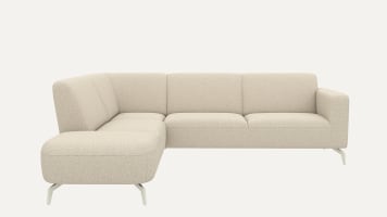 ottomane big links+2.5-zits arm rechts - poot 16 cm. silk grey + pocket - brioni