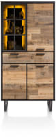 armoire 96 cm - 3-portes + 1-tiroir + 1-porte en verre (+ LED)