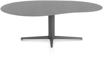 eetkamertafel organisch 210 x 120 cm. - centrale poot - graphiet