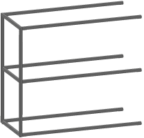 Anbau Regal 90 cm - 2 Niveau - 1 Gestell