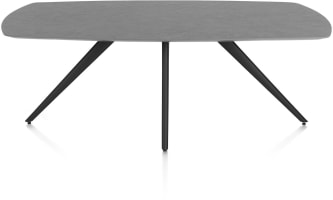 TISCH OVAAL 210 X 105 CM. - 4-POOTJES - ROUGH OFF BLACK