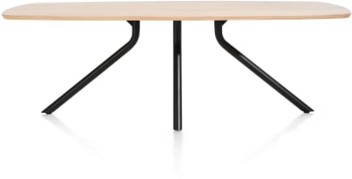 Tisch 220 x 110 cm. - ovale - zentralem Fuß lang