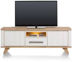 Lowboard 170 cm - 1-Lade + 1-Nische + 2-Klappen (+ LED)