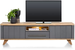 buffet bas 210 cm - 1-tiroir + 1-niche + 2-portes rabattantes (+ LED)