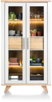 vitrine 110 cm - 2-portes en verre + 2-tiroirs (dedans) (+ LED)