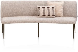 eetkamerbankje 210 cm - stof Luton - frame steelbrown