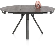 table a rallonge 120 (+ 40) x 120 cm - ceramique sur verre