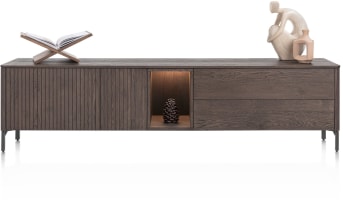 Lowboard 210 cm - 2-Türen + 2-Laden + 1-Nische